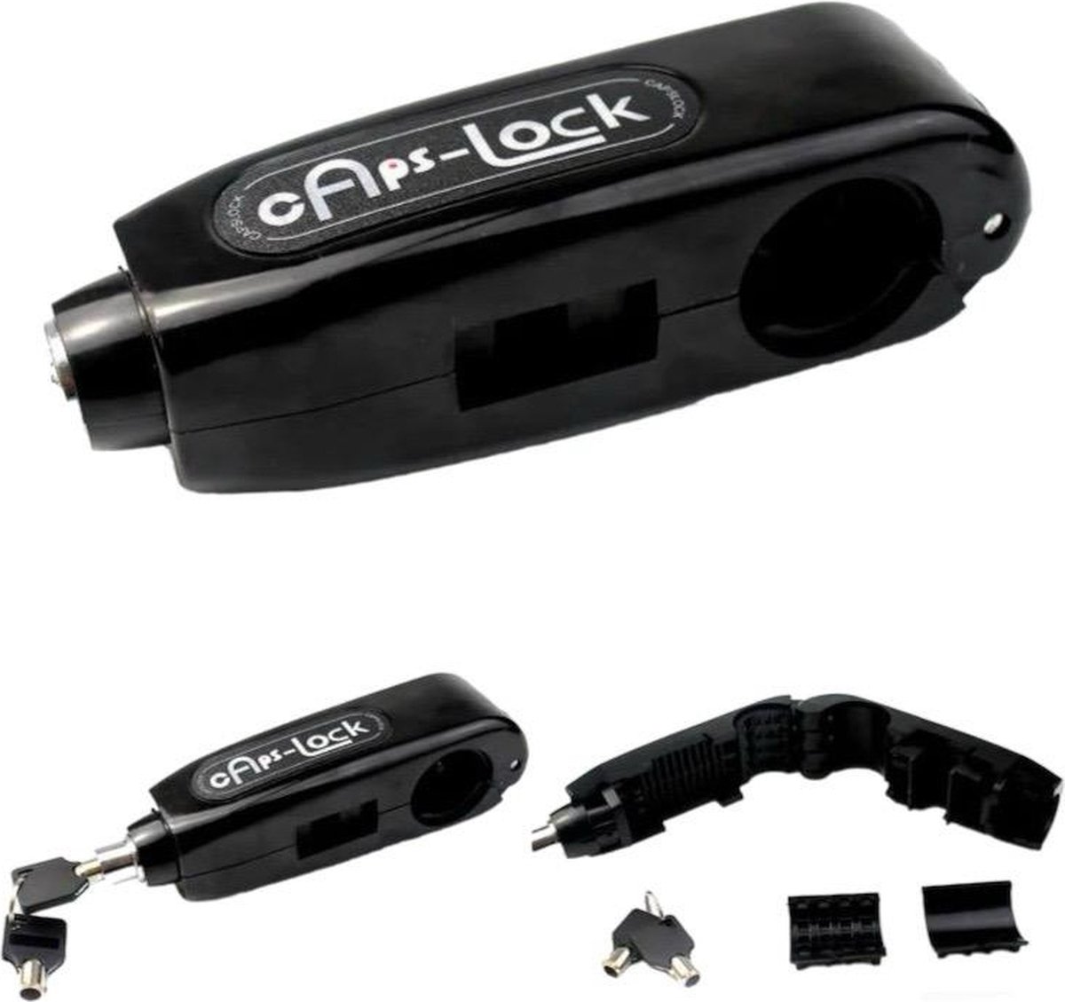 CapsLock Effectief Motorfiets/fiets Grip Slot - Zwart - Met toebehoren - Stuurslot -