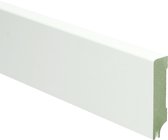 Sfeerplinten - MDF Moderne Plint - 70x15 mm - Wit Gelakt met Uitsparing RAL 9010 - Per 5 stuks - Lengte 2.4m - Voordelig MDF plinten kopen - Eenvoudige installatie met montagekit of spijkers