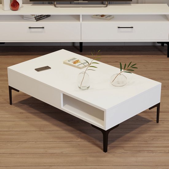 Emob - Salontafel - Wit - 105x60x33 cm