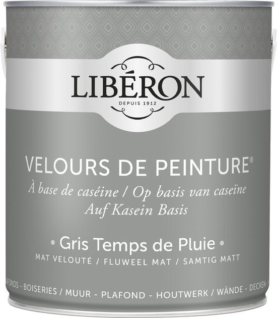 Peinture murs, plafonds et boiseries Velours de peinture gris temps de pluie Libéron 2,5L main image 1