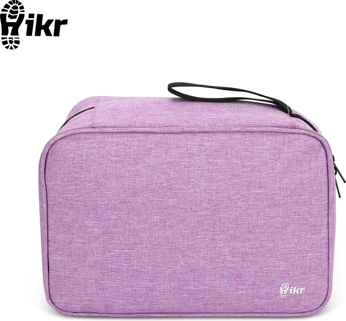 Hikr Toilettas met haak – Ophangbare reis toilettas – Extra ruim 6,7 liter – Waterdichte 300D Snowflake – Lichtgewicht & hangend – Voor dames en heren – Paars