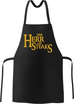 The Heer Der Steaks - BBQ Schort voor Mannen, zwart