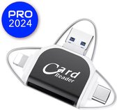 Cardreader - Blistiq SD Pro - Cardreader 4 in 1 - Geschikt Voor iPhone & Samsung - Cardreaders - USB C - Geheugenkaartlezer - SD Kaart Lezer Voor Al Je Opslag