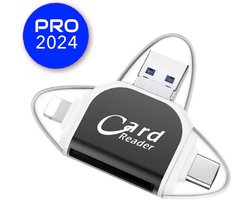 Cardreader - Blistiq SD Pro - Cardreader 4 in 1 - Geschikt Voor iPhone & Samsung - Cardreaders - USB C - Geheugenkaartlezer - SD Kaart Lezer Voor Al Je Opslag