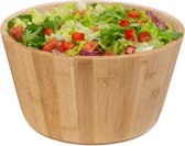 5Five Salade of voedsel serveer schaal - bamboe hout - lichtbruin - D30 x H16 cm - Serveerschalen