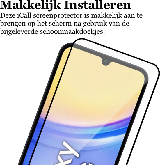 Coque adaptée pour Samsung Galaxy A15 - Protecteur d'écran Couverture Complète Glas & Appareil Photo - Coque Arrière Mat Rose