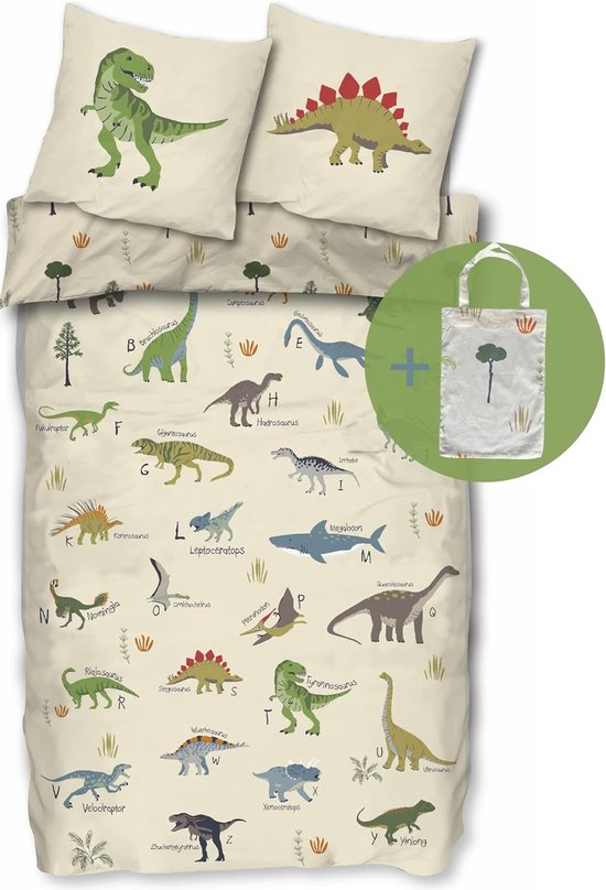 Herding Paw Patrol Dino Rescue Beddengoed, kussensloop 80 x 80 cm, dekbedovertrek 135 x 200 cm, met ritssluiting, 100% Katoen/Renforcé, Veelkleurig