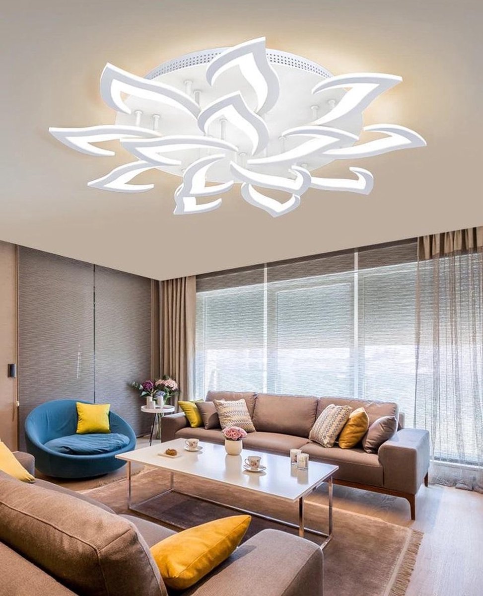 Lichtendirect- LED Plafondlamp- wit-Plafonniere- Modern- Afstandsbediening- Binnenverlichting-Woonkamer lamp-Dimbaar 3 staps- Hal slaapkamer lamp-76CM- 3.500K- 6500K- 80W