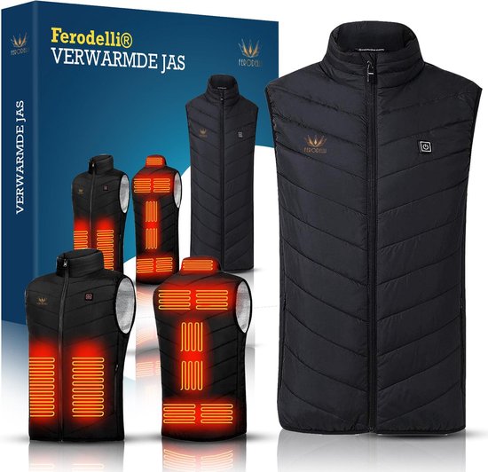 Ferodelli Verwarmde Bodywarmer - Elektrische Bodywarmer - Heated Vest - Jas - Kleding - Oplaadbaar - Unisex - Maat XL