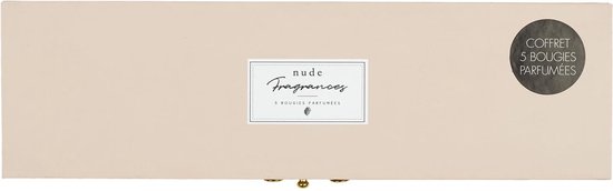 WDMT Bougies Coffret Cadeau - 5 Pièces - Emballage Bougies Set de Bougies - Coffret Cadeau avec 6 Bougies - Bougies parfumées de Luxe - Beige