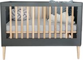 ATB Baby Bed - Massief Eiken - Verstelbaar - Inclusief Matras - Grijs / Naturel - 120 x 60 CM