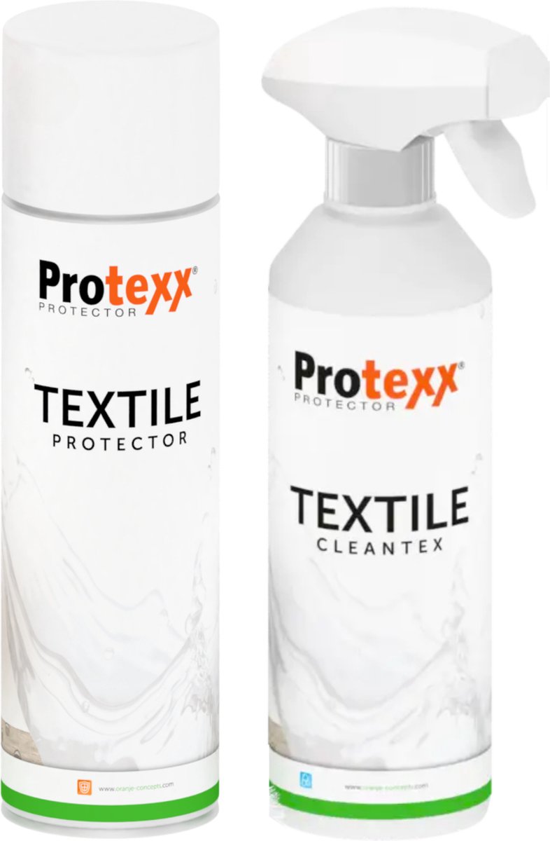 Protexx Set - Textile Protector 500ml + Textile Cleantex Vlekkenspray 500ml - 