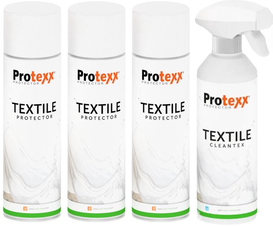 Protexx Set - 3x Textile Protector + Textile Cleantex Vlekkenspray