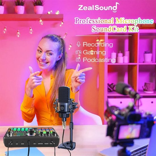 Zealsound Microfoon - Usb Microfoon - voor PC - Smartphone - Laptop - Computer - Vlog - opnemen - Live Streaming - ZealSound
