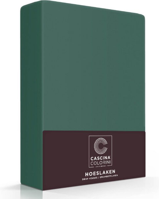 Premium Egyptisch percale katoen hoeslaken botanisch groen - 160x200 (lits-jumeaux) - meest luxe katoensoort - hogere weefdichtheid en garenfijnheid - perfecte pasvorm