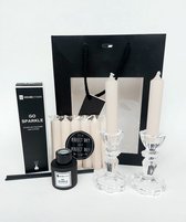 Mix and Match - Coffret cadeau - Paquet cadeau - Coffret cadeau - Coffret cadeau - Chandelier - Set de 2 - Glas - Bougies chandelles - Bâtons parfumés - Go Sparkle