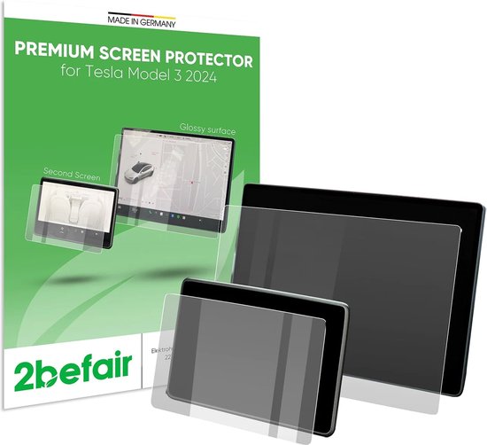 Foto: Premium 2befair screenprotector set glossy voor tesla model 3 highland interieur accessoires nederland belgi 