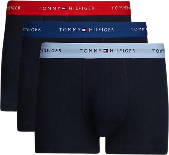 Tommy Hilfiger 3pack Web Trunk Heren Ondergoed - Rood/Blauw/Blauw
