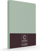 Premium Egyptisch percale katoen kussenslopen groen - 60x70 - set van 2 - meest luxe katoensoort - hogere weefdichtheid en garenfijnheid - perfecte pasvorm