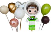 Luna Balunas Galaxy Astronaut Taart Topper - cake decoratie - Ruimte Verjaardag versiering