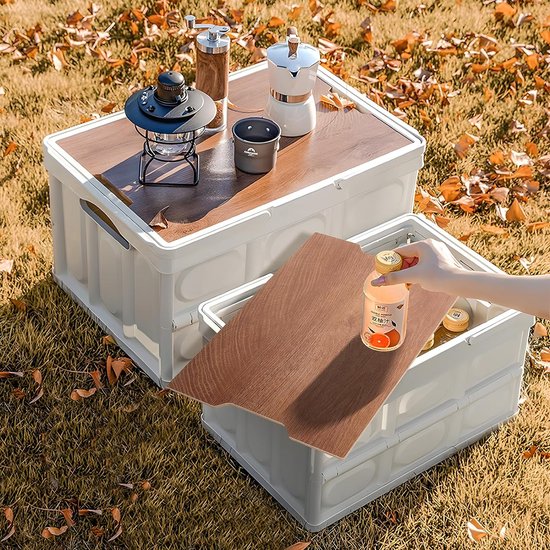 Opvouwbare campingbox, opbergdoos, 30 liter, opbergcontainer met deksel