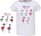 Glo-Story t-shirt flamingo's wit 98