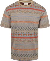 Anerkjendt - Kikki T-shirt Jacquard Print Beige - Heren - Maat XL - Regular-fit