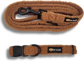 By Ollies set halsband en riem hond - Maat M – Teddy caramel – 33 - 51 cm