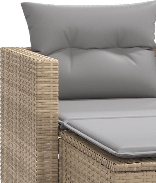 vidaXL-Tuinbank-2-zits-met-voetenbanken-poly-rattan-beige