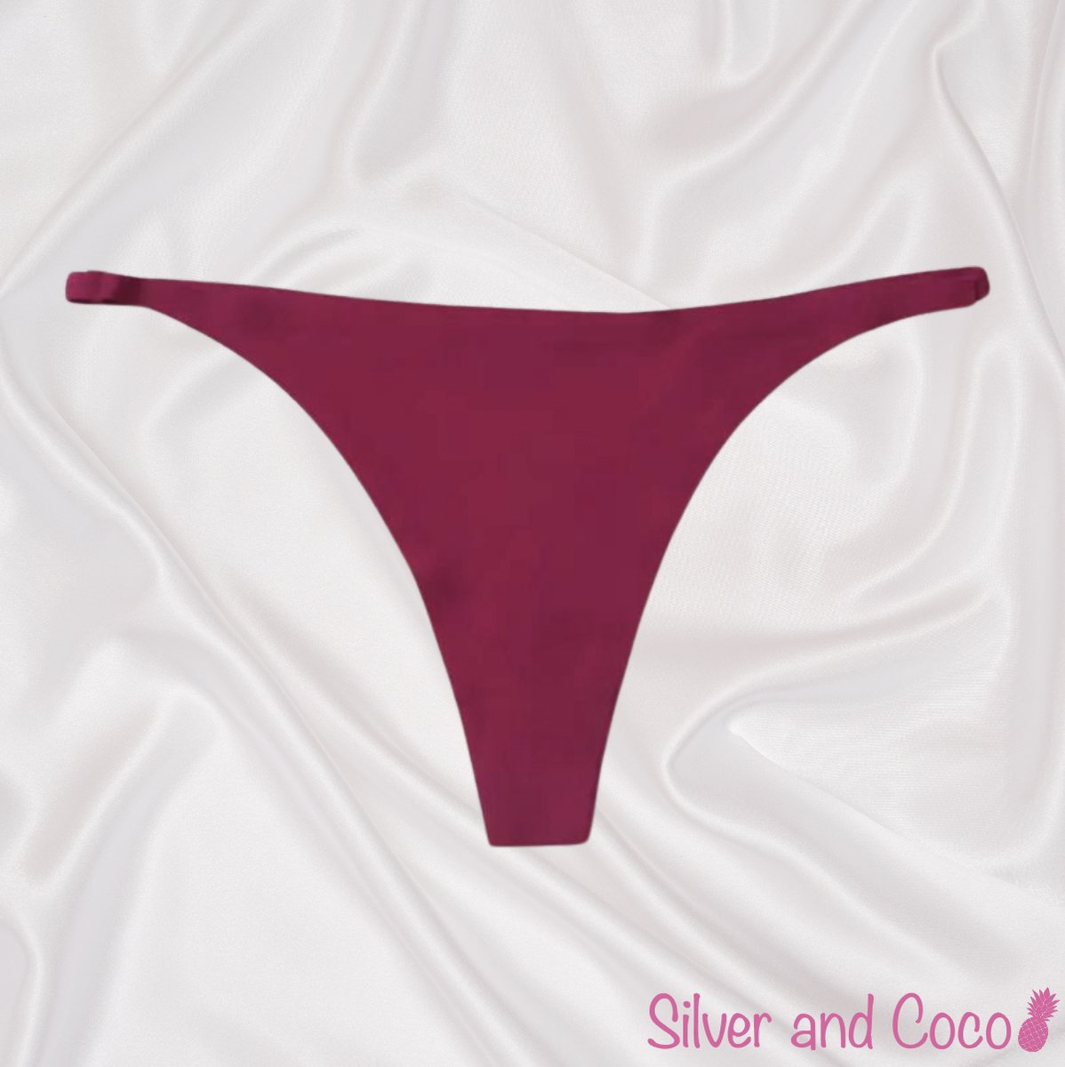 SilverAndCoco® - Naadloze String / Seamless Onderbroek Dames / Zacht Brazilian Slipje / Naadloos Stretch Ondergoed Vrouw / Strings Dames Lingerie Broekje Slip - Rood / Small