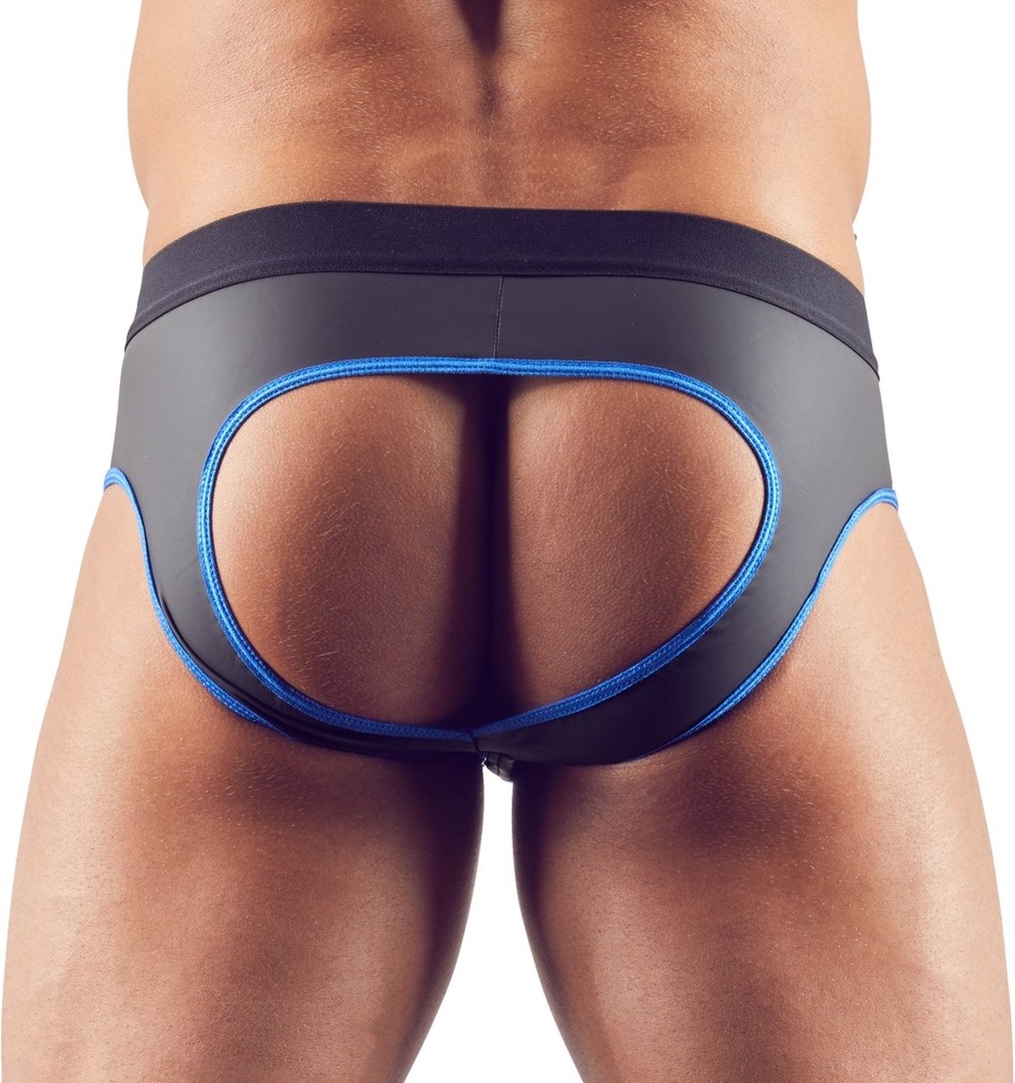 Goedkoopste Svenjoyment Underwear Slip Met Open Achterkant - Zwart/Blauw