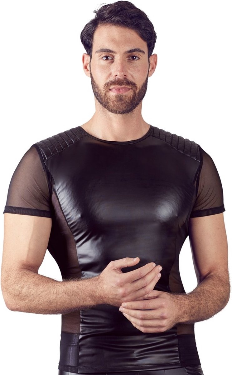 Goedkoopste Bikerstyle Wetlook Fetish Shirt