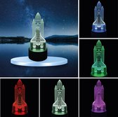 Klarigo® Nachtlamp - 3D LED Lamp Illusie – 16 Kleuren – Bureaulamp – Spaceshuttle - Raket - Space - Ruimte - Ruimtevaart - Sfeerlamp – Nachtlampje Kinderen – Creative lamp - Met afstandsbediening