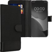 kwmobile telefoonhoesje geschikt voor Motorola Edge 40 Neo - Hoesje met pasjeshouder in antraciet / zwart - Case met portemonnee