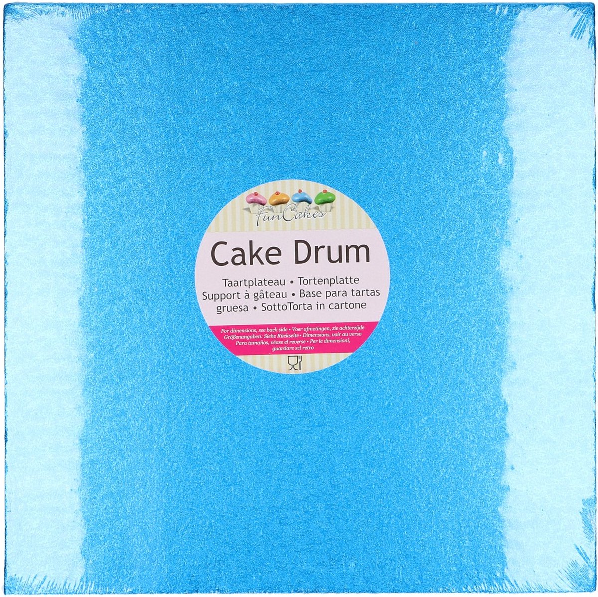 FunCakes Cake Drum Vierkant - Blauw - 30,5 cm / 12 mm - Taartonderlegger - Taartkarton