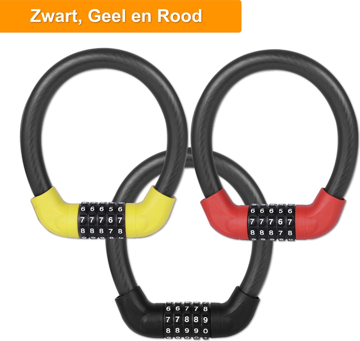 Colorful Sun® Fietsslot met cijferslot - Ø17,2mm / 40 cm - 1 stuk - Kabelslot Fiets - Fietssloten electrische fietsen - Cijferslot - Code Kabelslot - Cijfercombinatieslot - Slot met Code - Zwart – foto 7