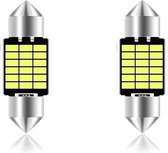 LED Auto Festoon 3W 12V - Kenteken/Interieur Lamp - C5W 31mm - Zilver - Per 2 stuks