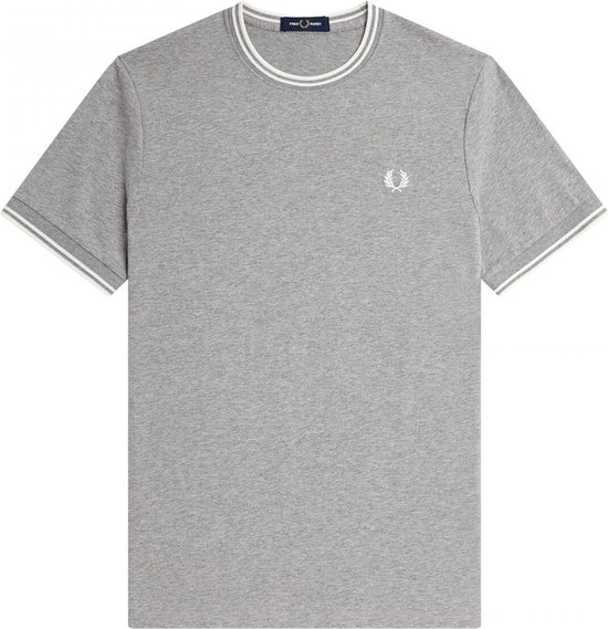 SINGLES DAY! Fred Perry - T-shirt M1588 Grijs - Heren - Maat M - Modern-fit
