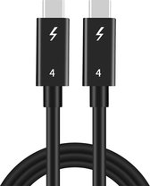 DrPhone T4 USB C naar USB C kabel - Thunderbolt 4 - Ondersteuning voor 40 Gbps gegevensoverdracht - 8K scherm - 100W opladen - Zwart