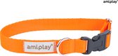 Amiplay Halsband verstelbaar Samba oranje maat-M / 25-40x2cm