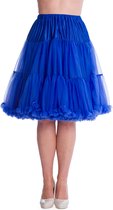 Supervintage supermooie volle zachte petticoat rok Kobalt Blue XS / S - valt op de knie - elastische verstelbare taille - carnaval - feest