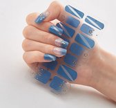 Gel Nagel Stickers - UV Stickers - Gel Nagels - Zelfklevende Nagels - Blauw - Met Printje