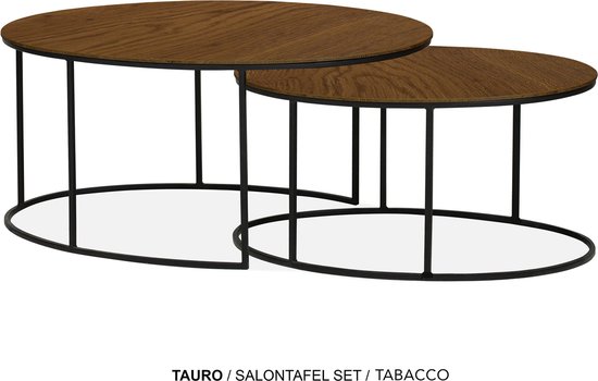 Maxfurn - Set ovale salontafel | kleur: Tabacco