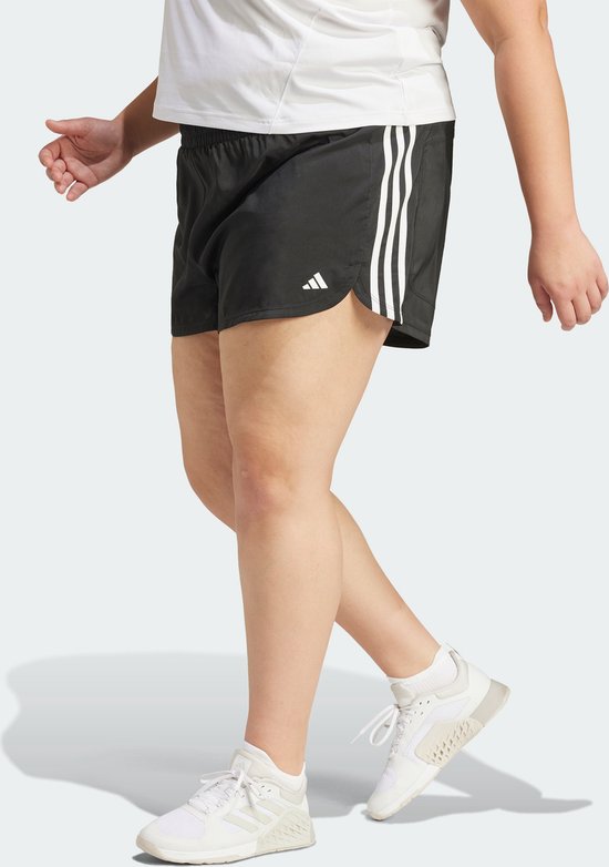 Adidas Performance Pacer Training 3-Stripes Geweven High-Rise Short (Grote Maat) - Dames - Zwart