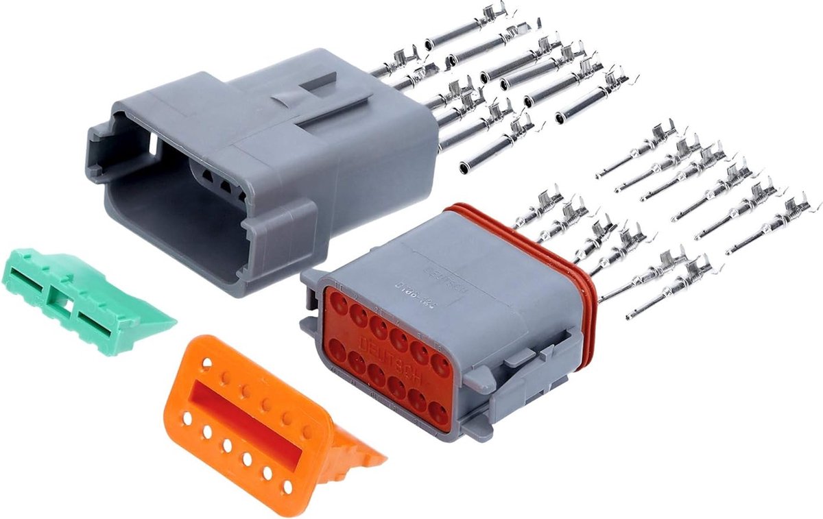 2-polige kabelconnector, stekker, 12 autostekkers, connectoren, voor kabels met 18/22 AWG, geen strippen nodig, waterdichte kabelconnector 2-polige kabelconnector, stekker, 12 autostekkers, connectoren, voor kabels met 18/22 AWG, geen strippen nodig, waterdichte kabelconnector