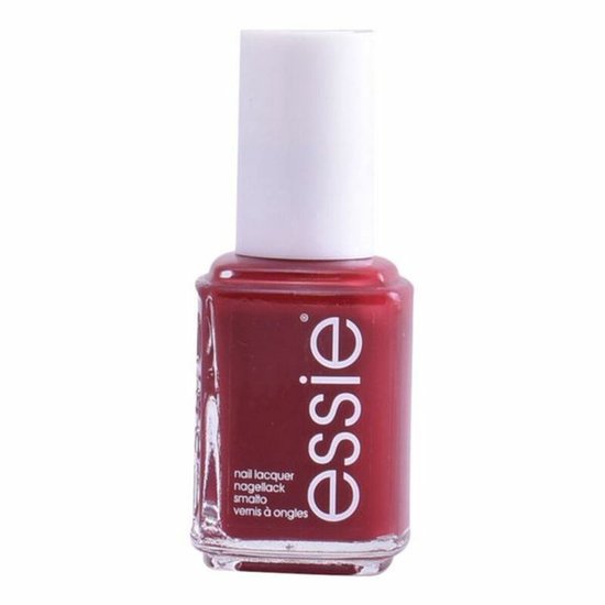 Essie nagellak in een dieprode kleur met witte dop.