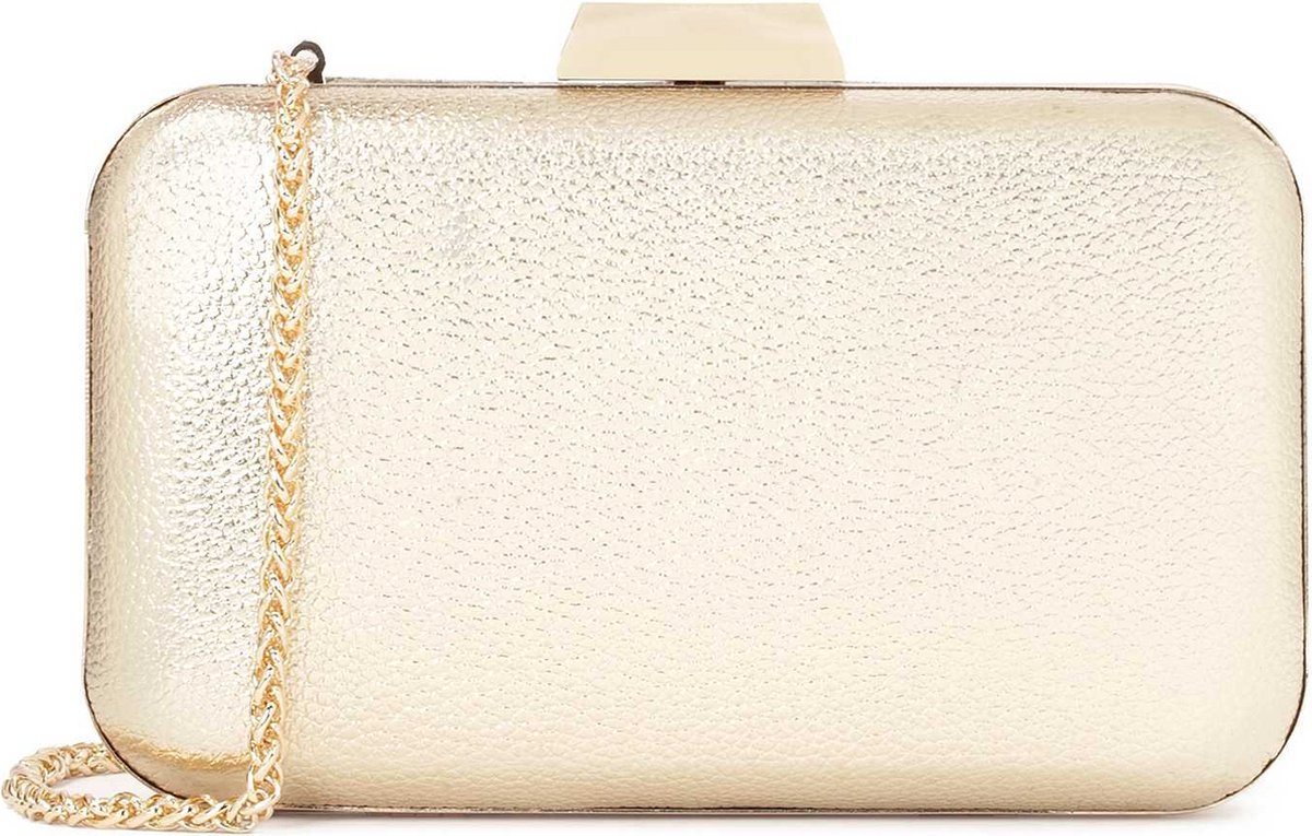 Gold stiff pouch box bag