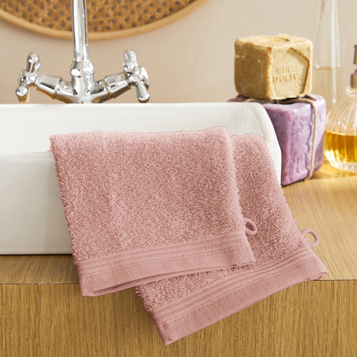 Univers Décor - Badstof "Spa" 15 x 21 cm / 400 gr/m² (1 verpakking) -Set van 2 - Bloos