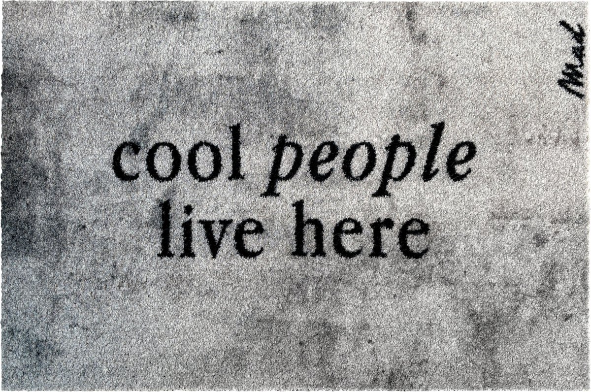 Mad About Mats - Bettie - deurmat - cool people live here - schoonloop/scraper - wasbaar - 50x75cm