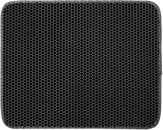 Nivard Tapis de litière pour chat - Tapis Chats - Collecteur de grains - Tapis de nettoyage Bac à litière pour chat - Tapis de sortie de bac à litière - Tapis de bac à litière - Tapis de litière pour Cat - Antidérapant - Zwart - 30x30cm